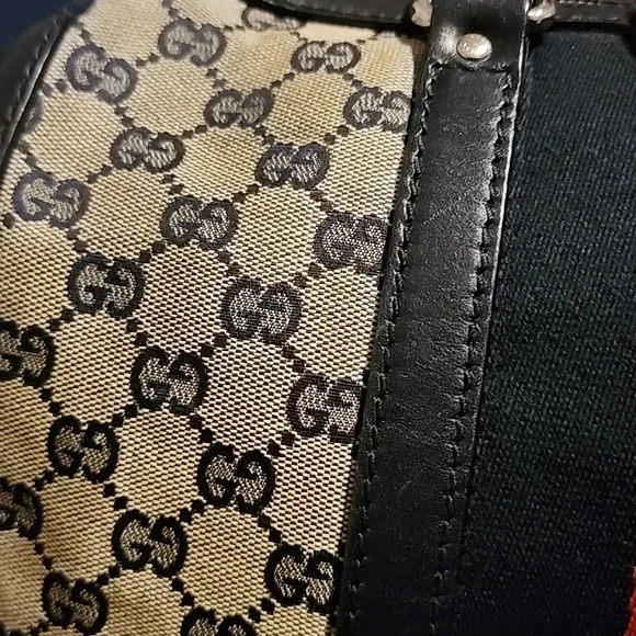 Gucci Blue and Red Stripe Monogram Bag - Picture 7 of 16